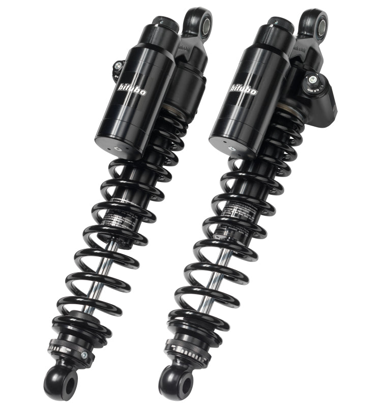 Bitubo Suspension Bitubo WMT2 Twinshocks Adj.: Spring Preload, Reb., Comp., Length 391mm, Piggyback Tank Dark Edition G0027WMT22V2