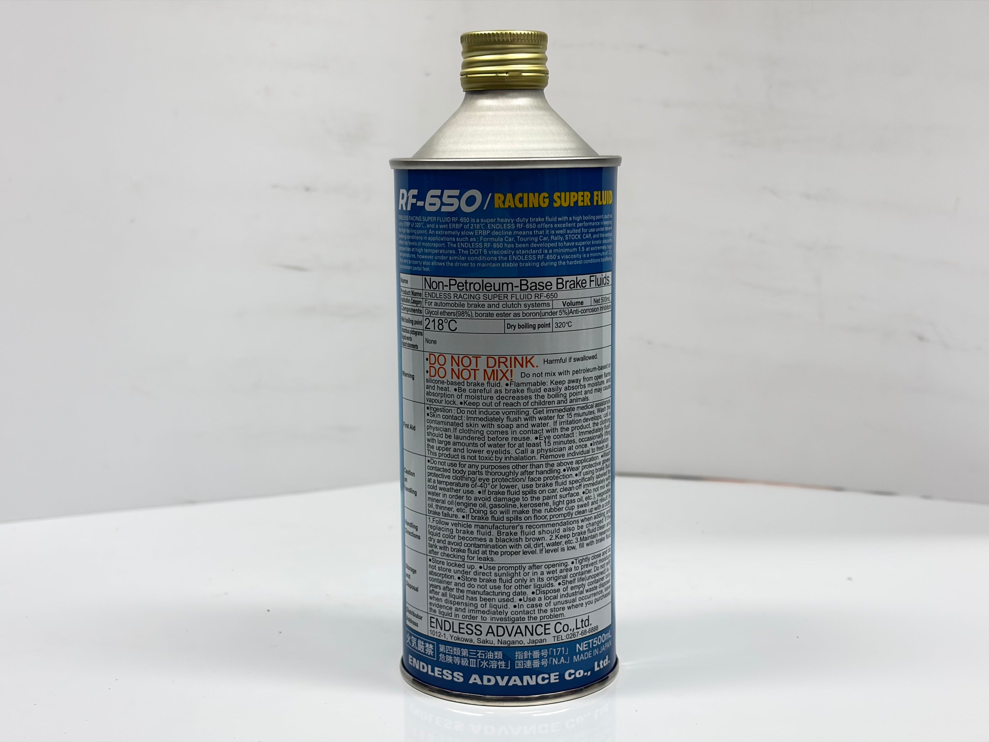 Endless RF‑650 Racing Brake Fluid 500 mL - 613°F Dry Boiling Point, Motorsport Grade RF650 (view 3)
