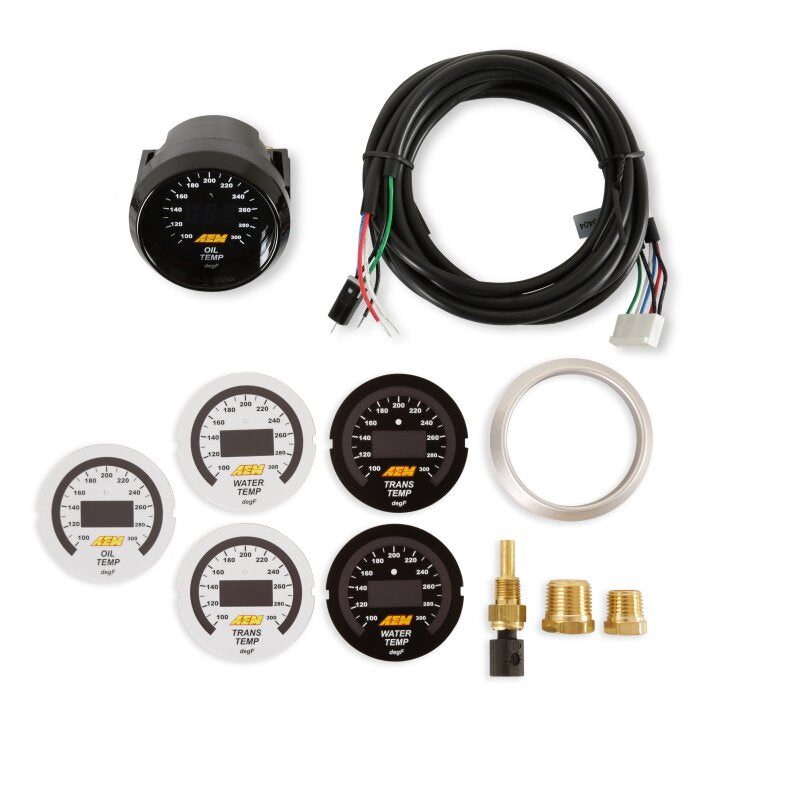 AEM Electronics 52mm Digital Oil Water Temperature Gauge 100-300 F (view 4)