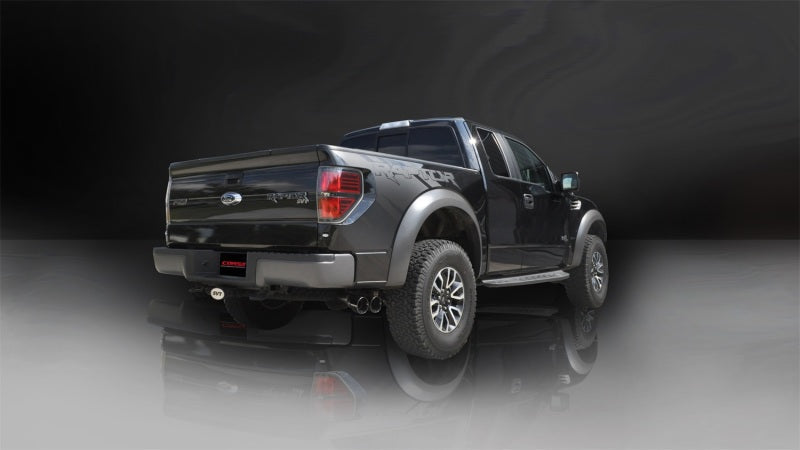 Corsa Performance 11-14 Ford F-150 Raptor 6.2L V8 145in Wheelbase Black Xtreme Cat-Back (view 3)