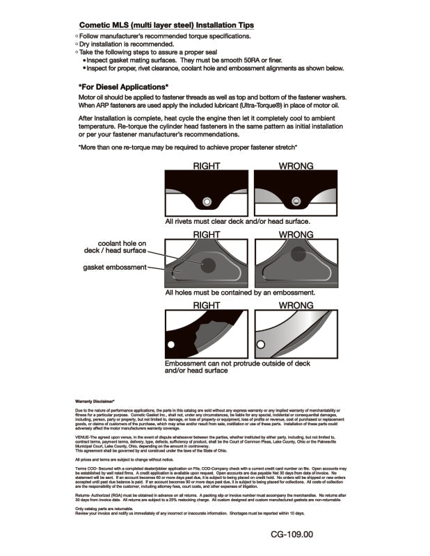 Cometic Gasket Cometic Ford Windsor V8 .140in MLS Cylinder Head Gasket - 4.200in Bore - NON-SVO C5517-140