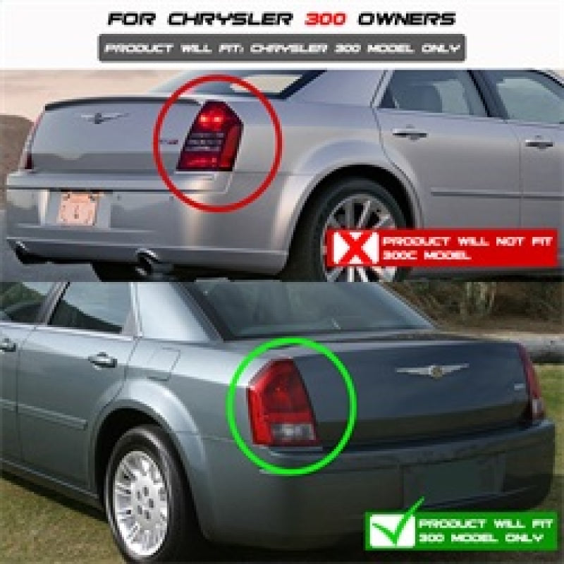Spyder Chrysler 300 05-07 V2 Light Bar LED Tail Lights - Red Clear ALT-YD-CHR305V2-LED-RC 5083333