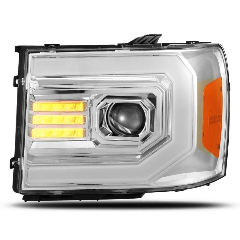 AlphaRex 07-13 GMC 1500HD PRO-Series Proj Headlights Plank Style Gloss Blk w/Activ Light/Seq Signal 880605 *Discontinued