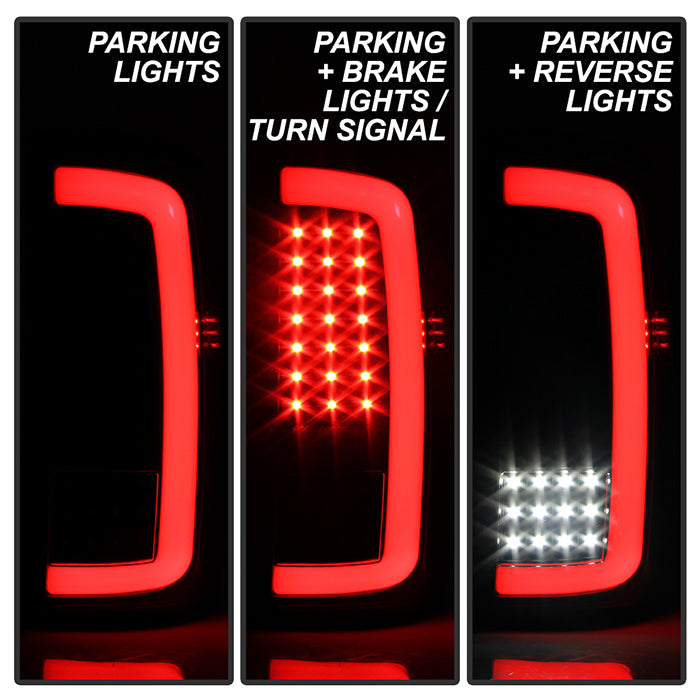 xTune GMC Sierra 1500 14-18 2500HD/3500HD 15-19 LED Tail Lights - Black ALT-ON-GS14-LBLED-BK 9050213