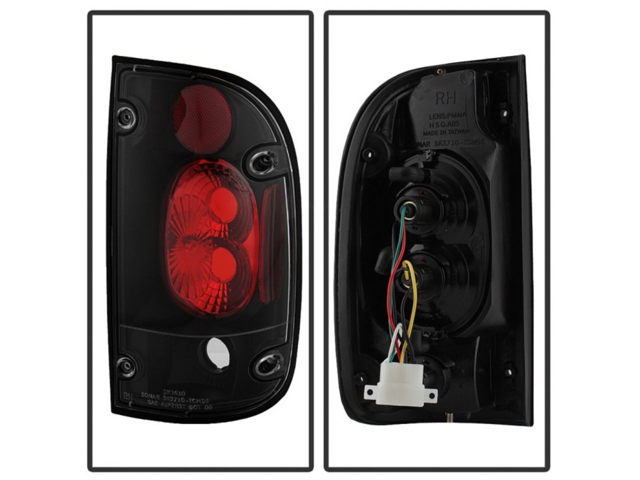 Spyder Toyota Tacoma 01-04 Euro Style Tail Lights - Black (SKU #5007834) (view 1)