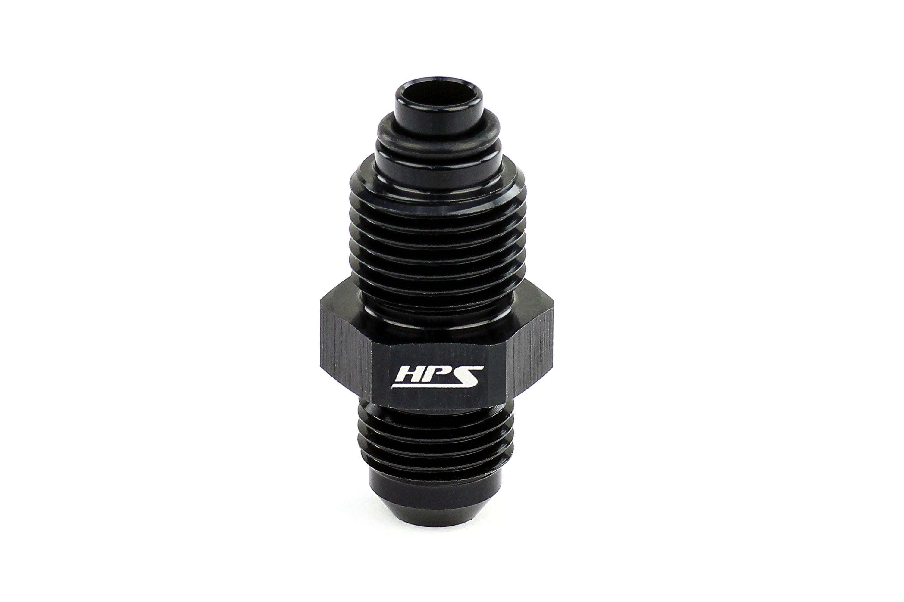 HPS Performance Products AN Male to Inverted Flare Male Power Steering Adapter, Aluminum, Black