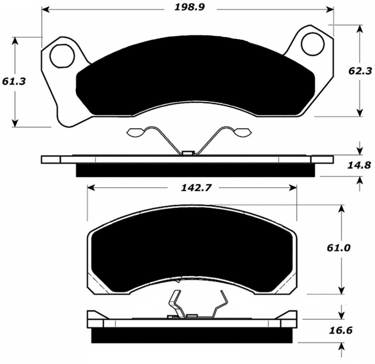 Porterfield Brake Pads for 1986 FORD THUNDERBIRD R/Disc