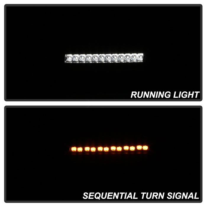 Spyder Jeep Wrangler 2018-2019 (Halogen Model Only) LED Front Bumper Lights - Seq. Signal - Black 5086785