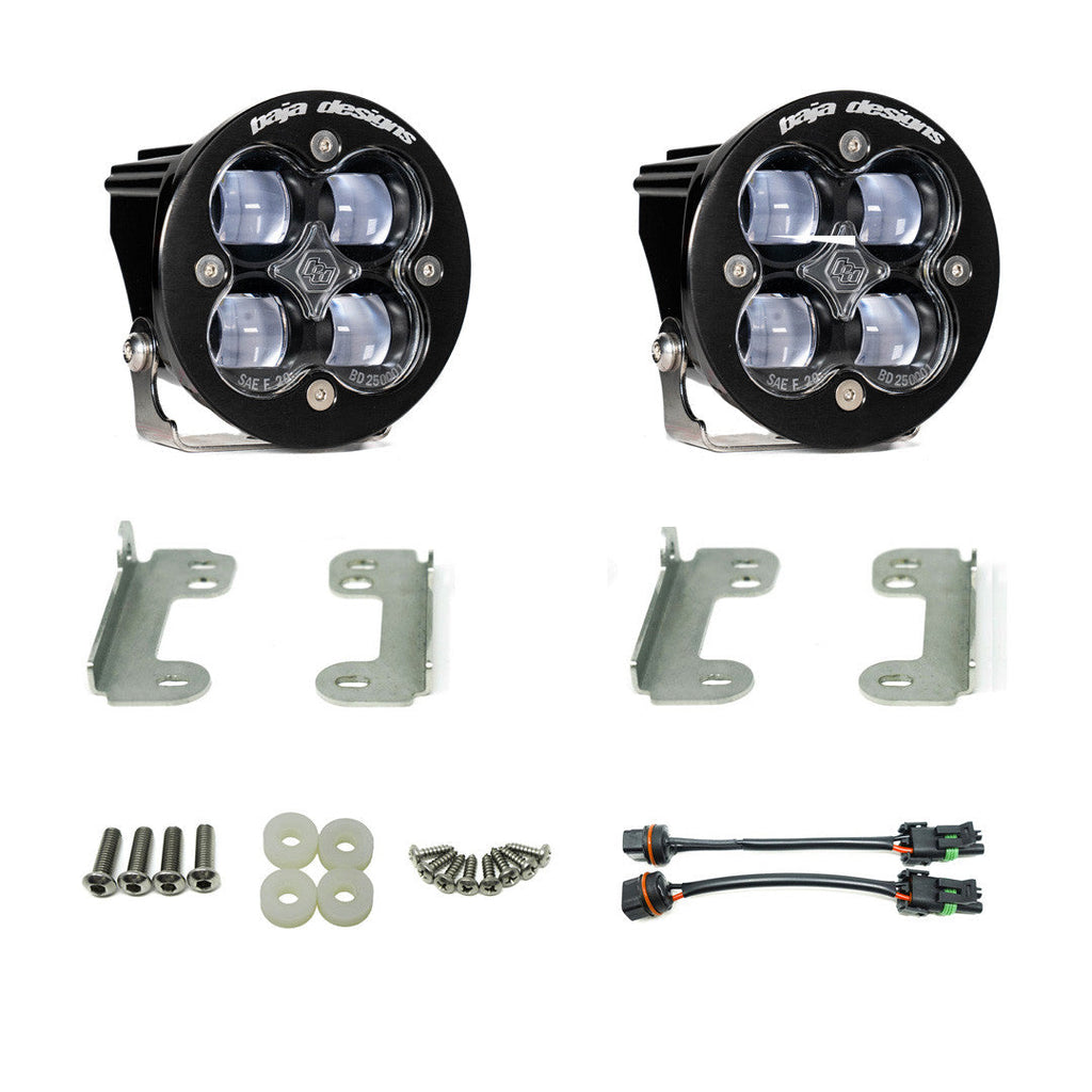 Baja Designs 07-09 Wrangler JK w/OE Bumper Squadron R SAE Fog Pocket Kit - Clear 448142