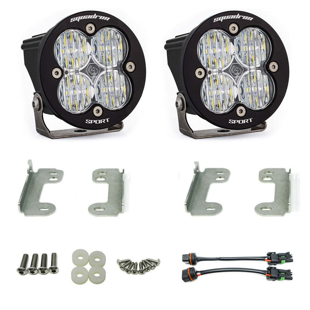 Baja Designs 07-09 Wrangler JK w/OE Bumper Squadron R Sport Fog Pocket Kit - Clear 448146