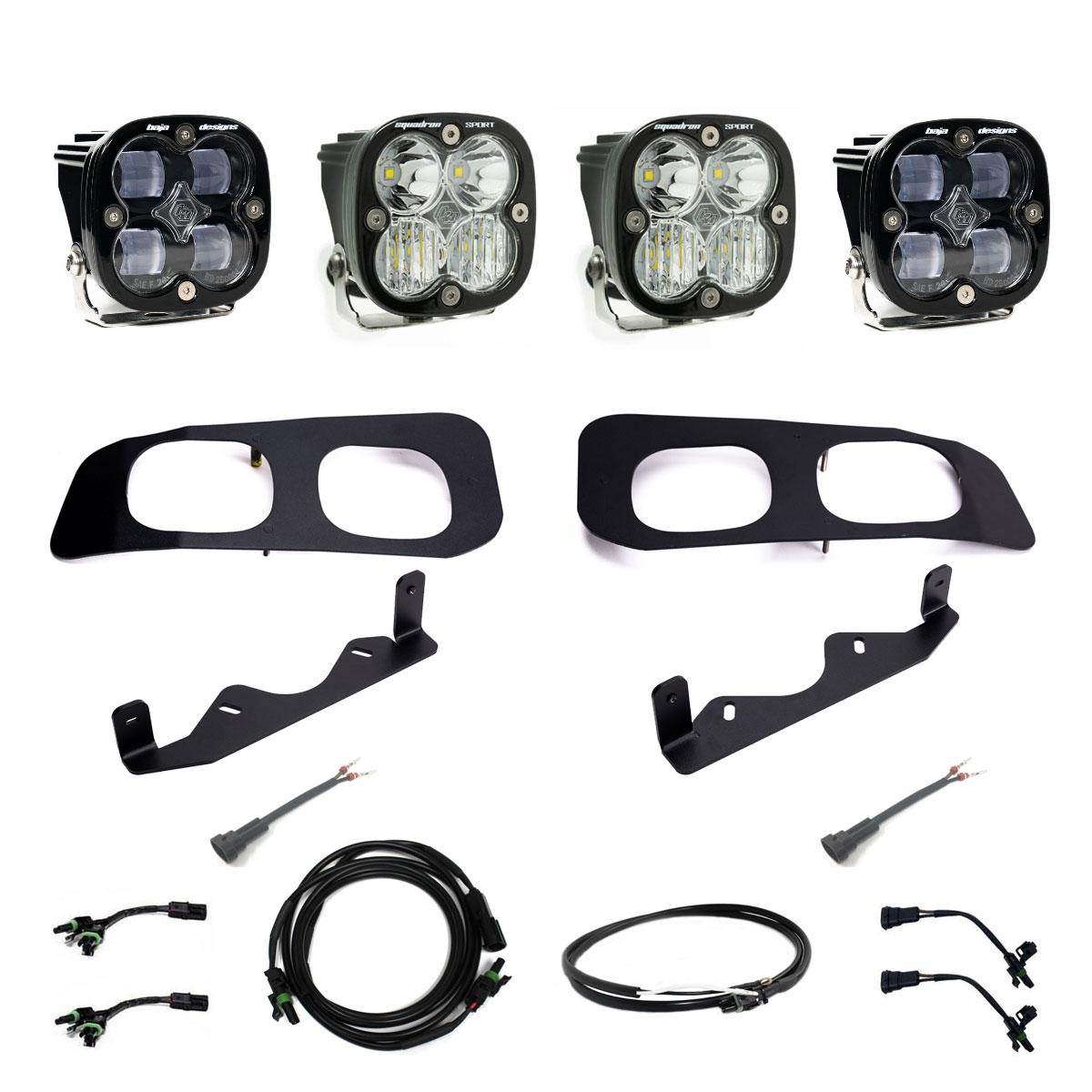 Baja Designs 2023+ Ford F250/F350 Super Duty Squadron SAE/Sport Fog Pocket Kit - Clear 448225UP