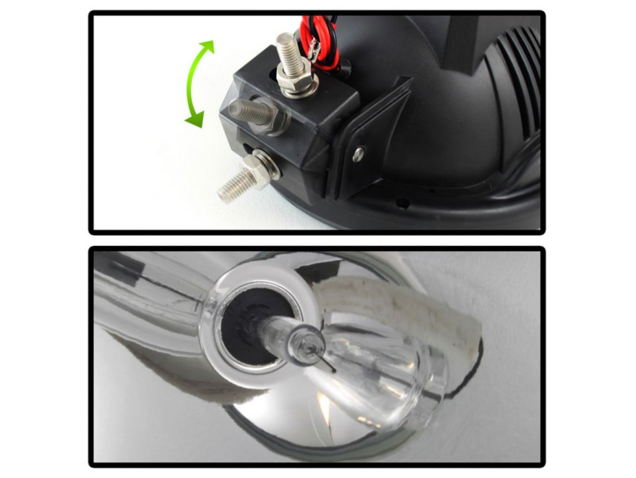 Spyder 7 Inch HID 4x4 fog lights Black/Red Housing w/wiring W/Switch- (view 2)