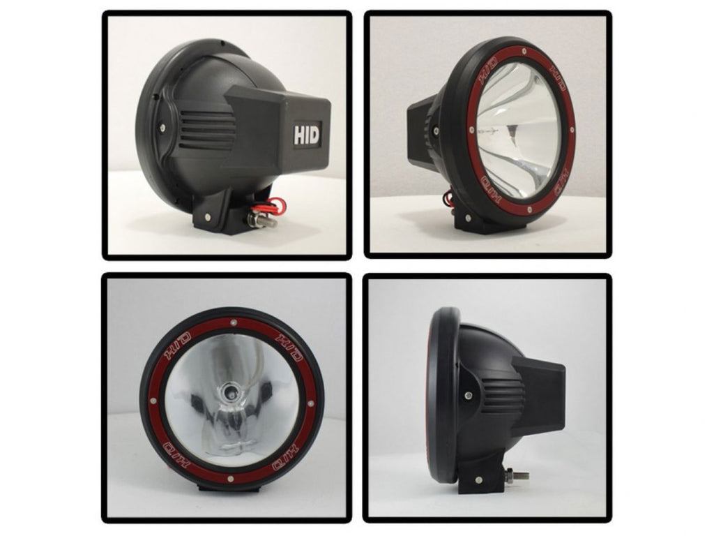 Spyder 7 Inch HID 4x4 fog lights Black/Red Housing w/wiring W/Switch- (view 3)