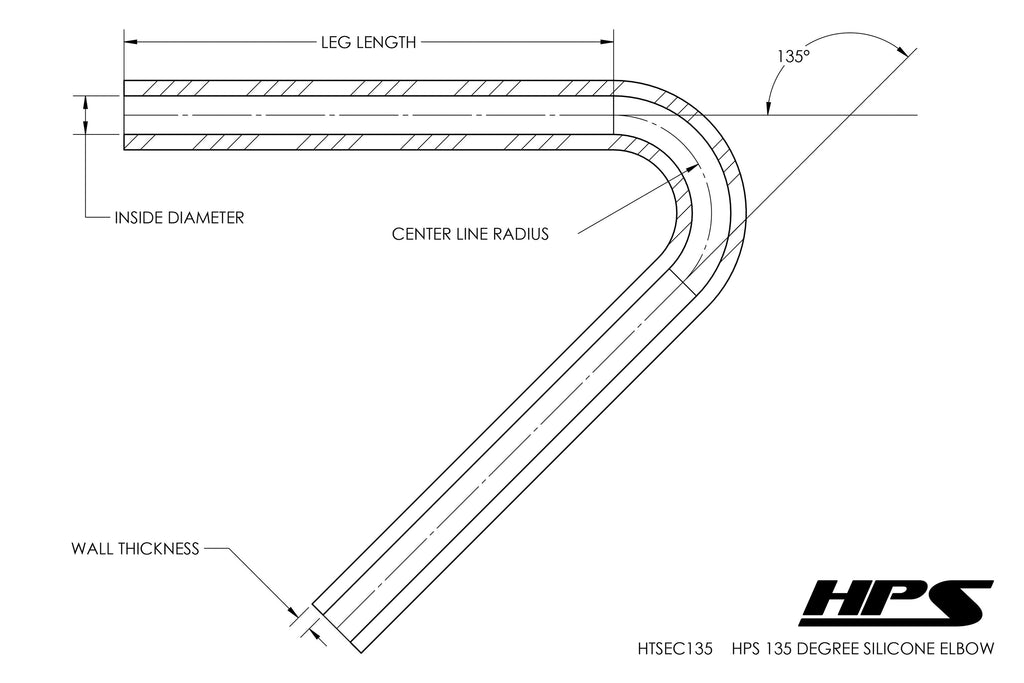 HPS Performance Products HPS 1-1/4" Silicone 135 Degree Elbow Coupler Hose, High Temp 4-ply Reinforced (32mm ID)
