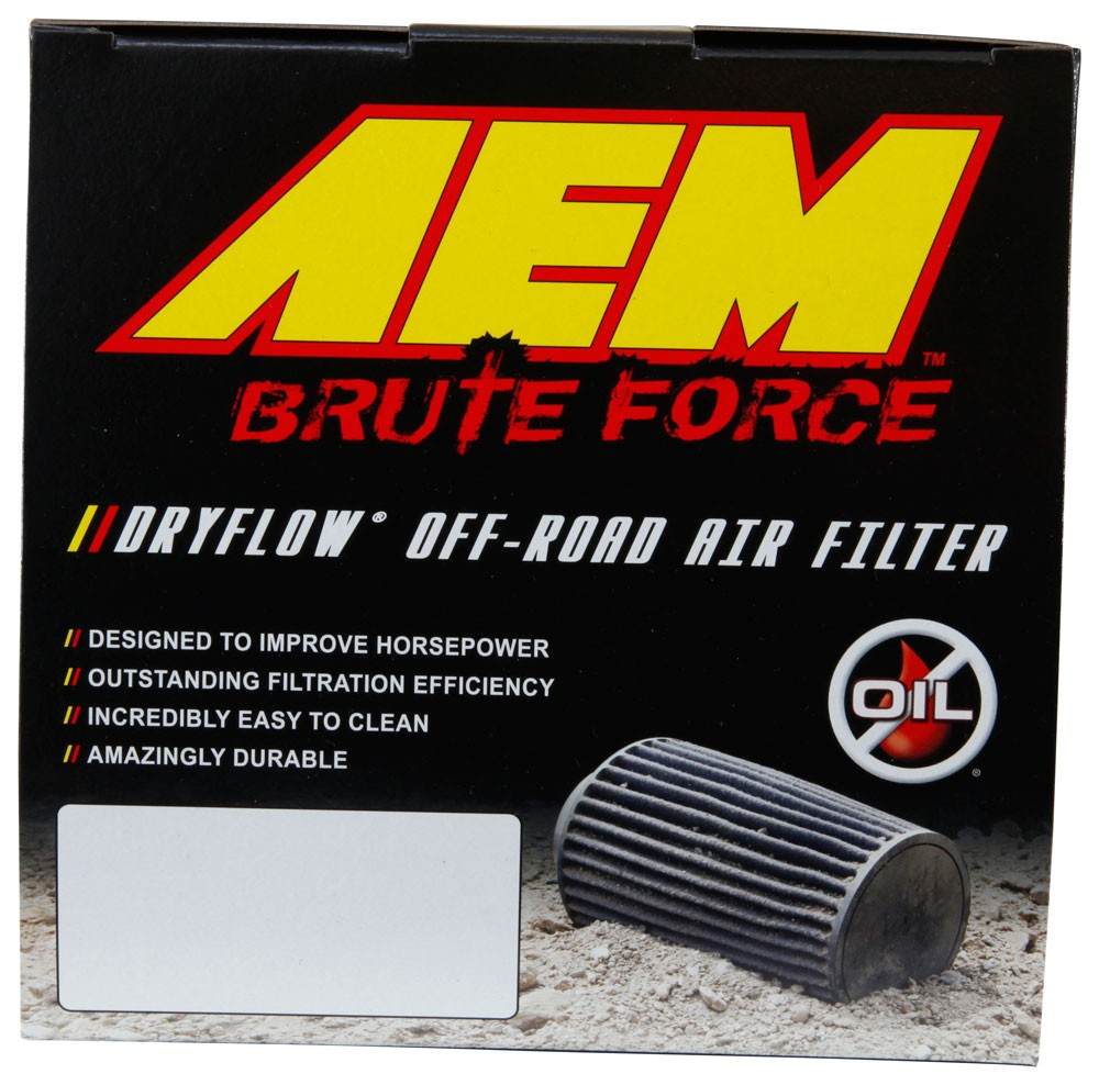 AEM Induction AEM 2.75in Flange ID x 4.75in Top OD x 5.5in Base OD x 5in Height Offset Flange DryFlow Air Filter 21-202BF-OS