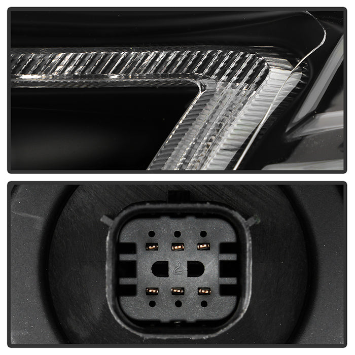 SPYDER 18-21 Chevy Traverse Xenon HID Models DRL LED Light Bar Projector Headlights - Black 9052811