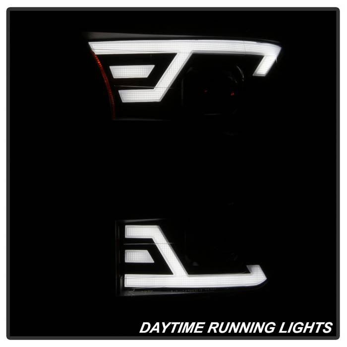 SPYDER xTune 15-17 Ford F-150 DRL LED Light Bar Projector Headlights - Black Smoke (PRO-JH-FF15015-LB-BSM) 9042942