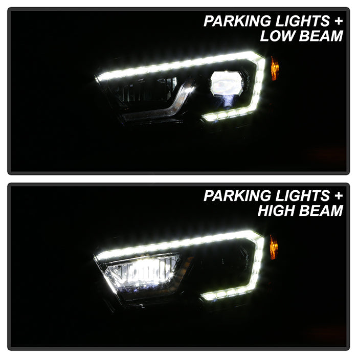 xTune Toyota Tacoma 2016-2019 TRD LED DRL Projector Headlights- Black PRO-JH-TTA16-FLED-TRD-BK 9050084
