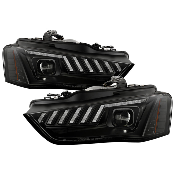 Spyder 13-16 Audi A4/S4 Halogen Model Only High-Power LED Headlights - Black PRO-YD-AA413HALAP-BK 5088345