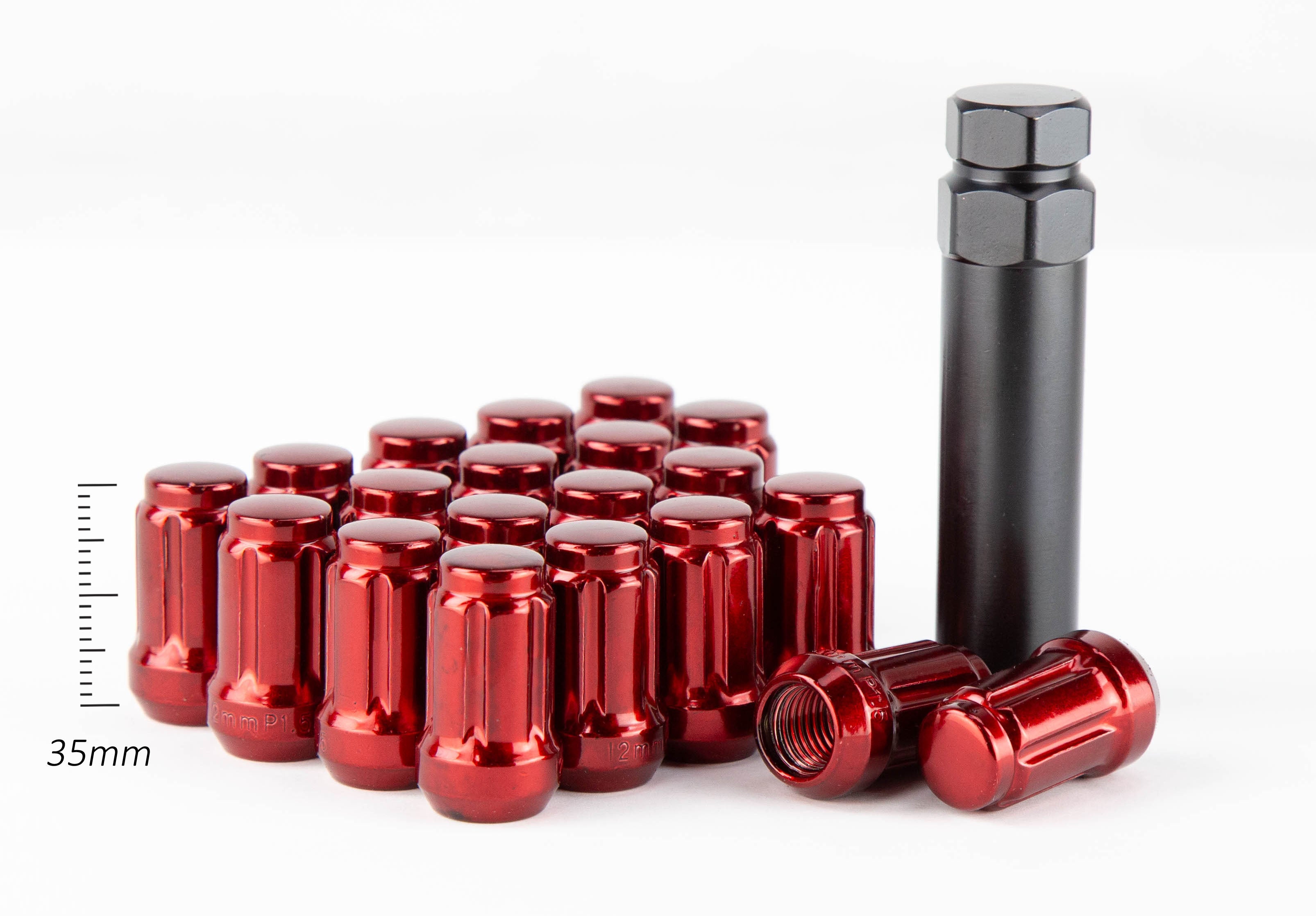 Aodhan Spline Lug nuts Set - Conical Seat ,35mm Overall Size