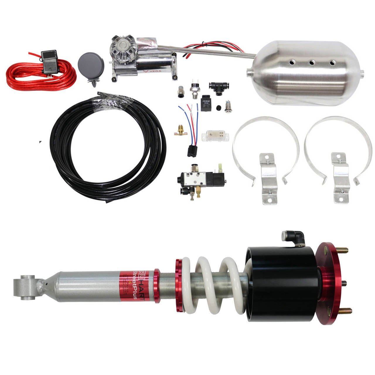 StreetPlus Coilovers w/ Front Air Cups + Gold Tankless Control System 17-24 Honda CR-V Truhart