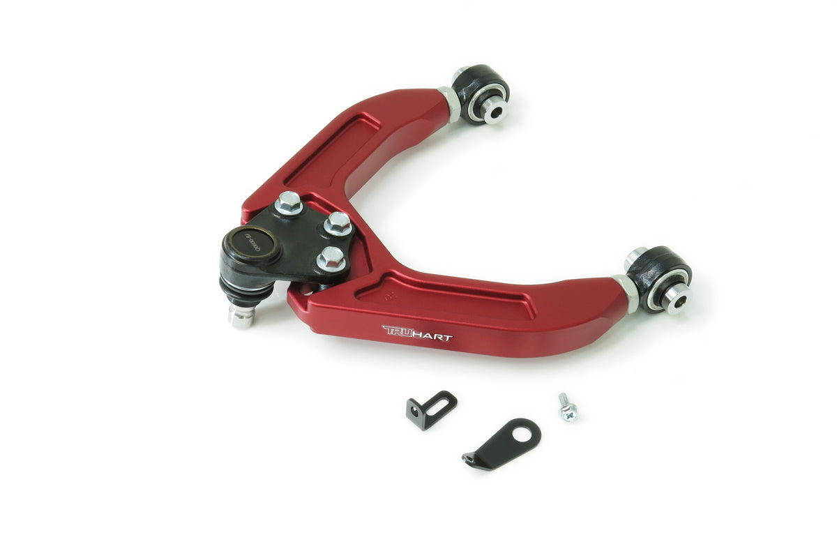 TruHart Front Upper Camber Kit Red w/ Pillowball Bushings — 2017+ Tesla Model 3 / 2023+ Model Y