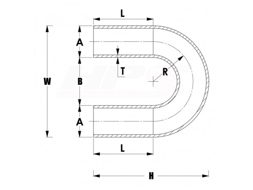 HPS Performance Products HPS 3/4" OD 180 Degree U Bend 6061 Aluminum Elbow Pipe Tubing 16 Gauge w/ 1-1/2" CLR (view 2)