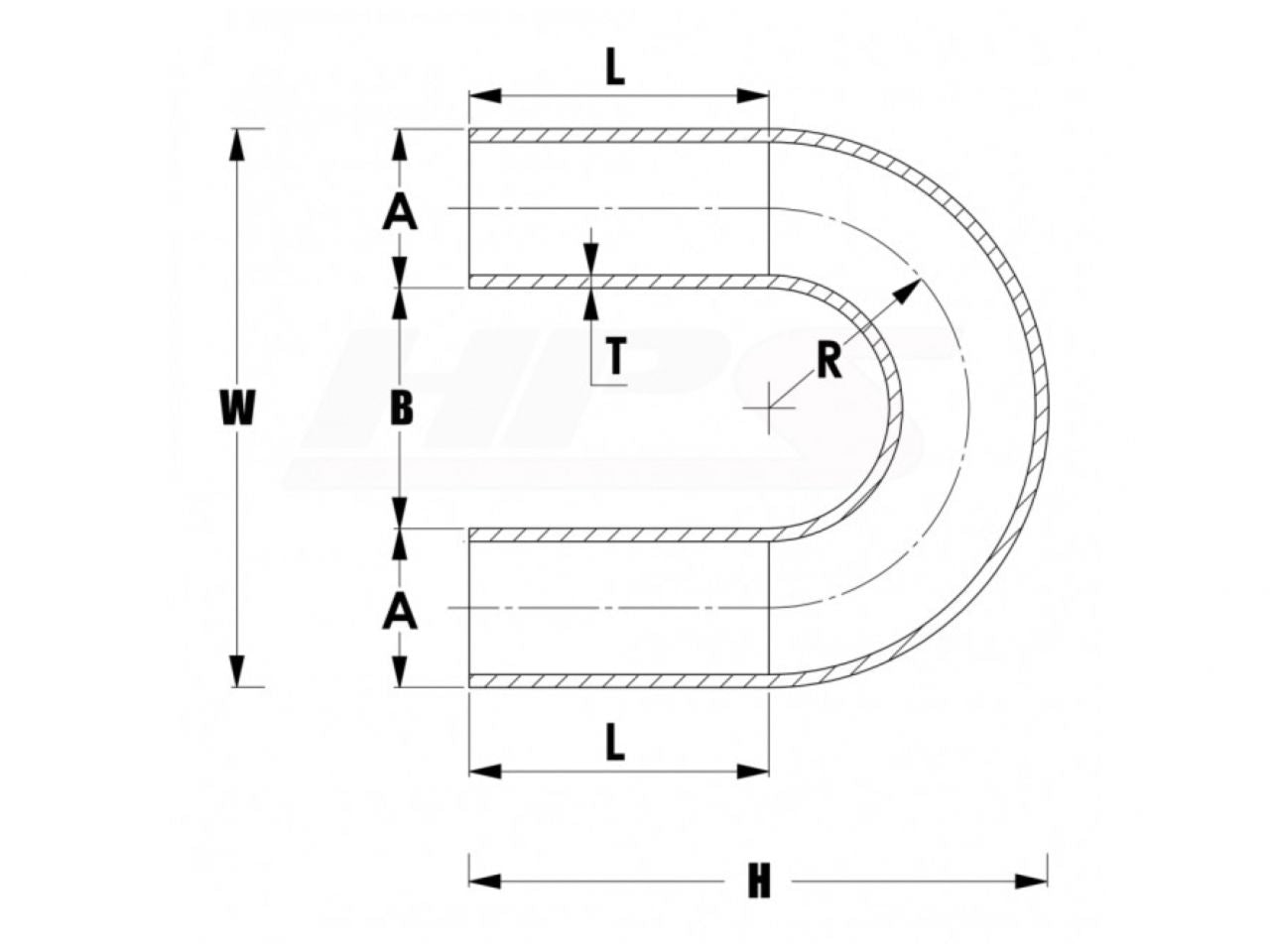HPS Performance Products HPS 3/4" OD 180 Degree U Bend 6061 Aluminum Elbow Pipe Tubing 16 Gauge w/ 1-1/2" CLR (view 2)
