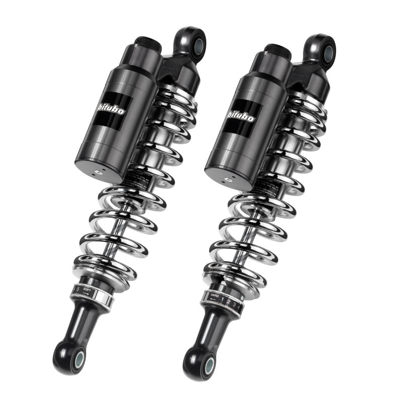 Bitubo Suspension Bitubo WMT0 Twinshocks Adj.: Spring Preload, Reb., Comp., Length 326mm, Piggyback Tank Chr Edition Y0075WMT03