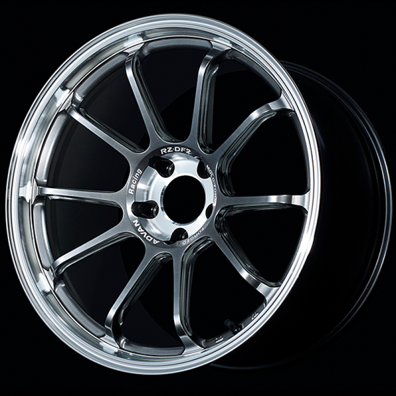 Advan RZ-DF2 Porsche 20x10.0 / +40 ET / 5x130 / 71.6mm Bore / Diamond Cut and Hyper Platinum Black YAF0K40PDHPB