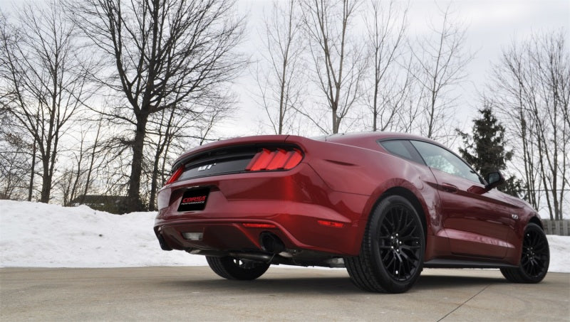 Corsa Performance 2015 Ford Mustang GT 5.0 3" Cat Back Exhaust, Black Dual 4.5" Tip (view 3)