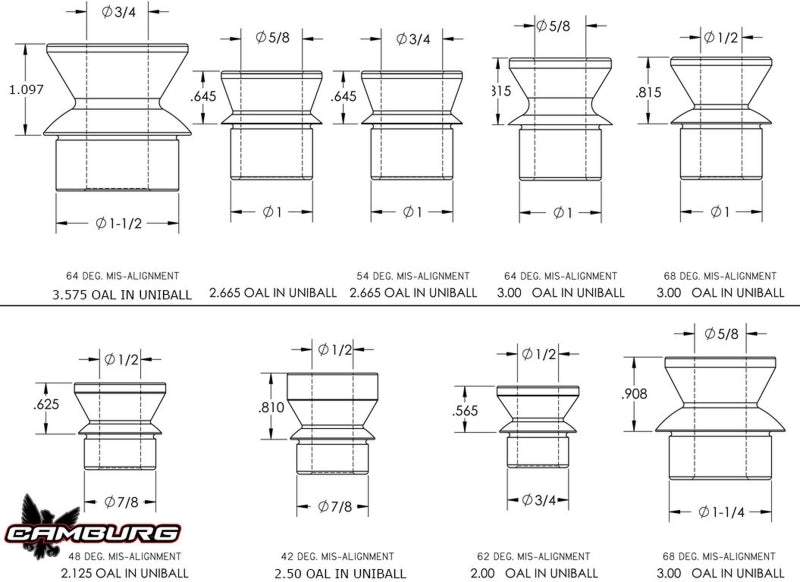 Camburg 1in. x 5/8in. Hi-misalignment Spacers (pair) CAM-040119