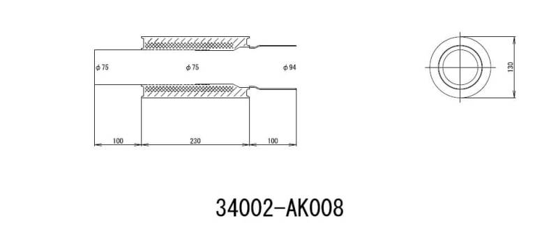 HKS Universal Ex H/M Sus 130-75 (Moq: 8Pcs) (view 2)