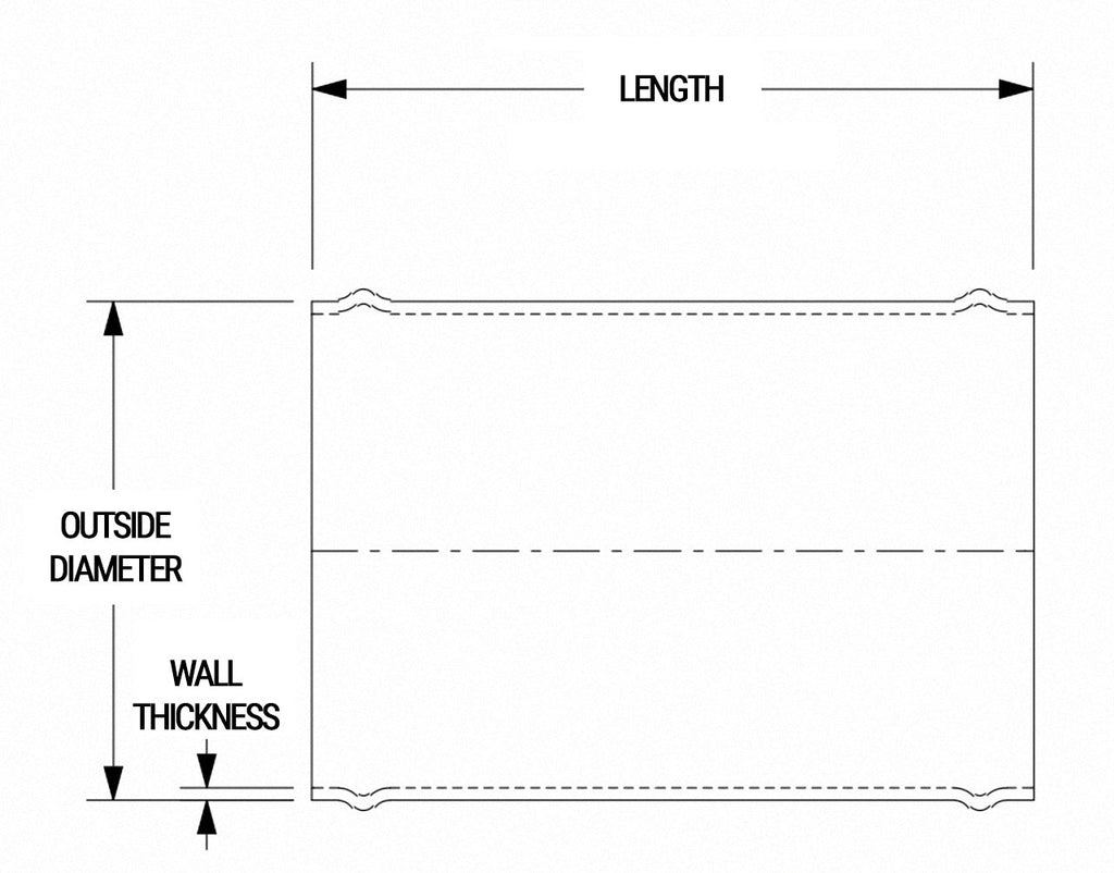 HPS Performance Products HPS 2-3/8" OD 6061 Aluminum Joiner Tube Piping with Bead Roll (view 2)