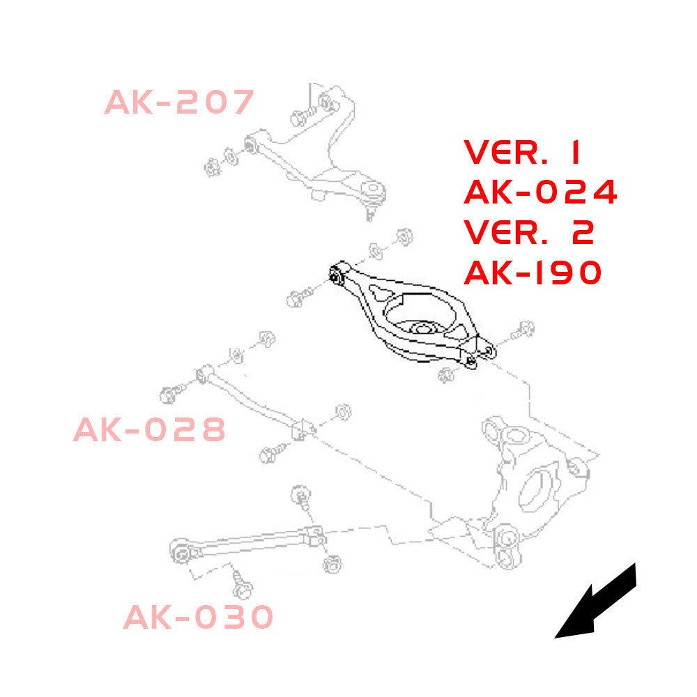 Godspeed Infiniti G37 Coupe (V36) 2008-13/G37 Sedan (V36) 2007-13 Adjustable Rear Toe Arms With Spherical Bearings - Spring Bucket Conversion Ver. 2