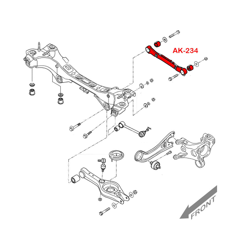 Godspeed Hyundai Sonata (YF) 2011-14 Adjustable Rear Arms With Spherical Bearings