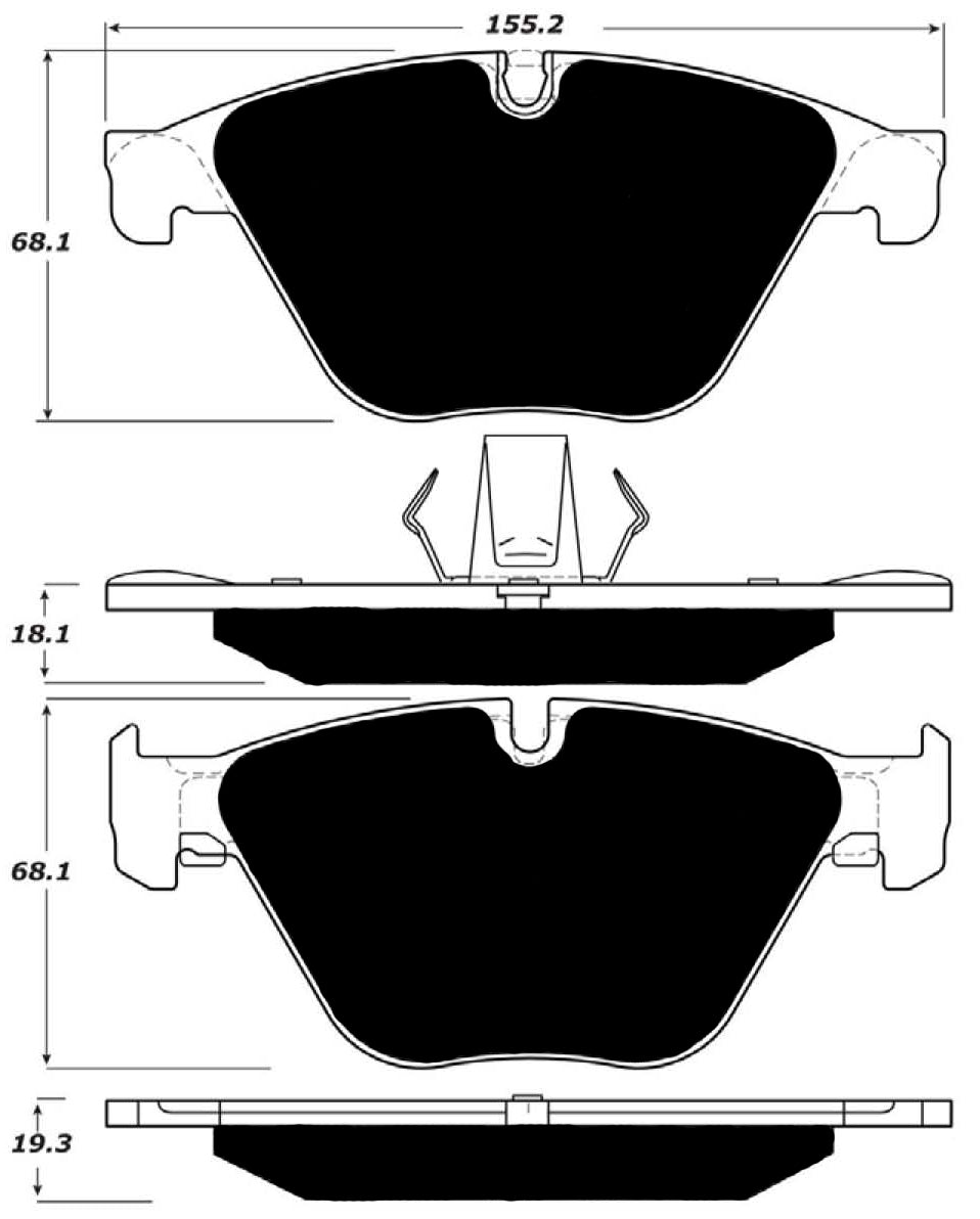 Porterfield Brake Pads for 2013 BMW 535i Sedan 330mm OD Rear Rotor