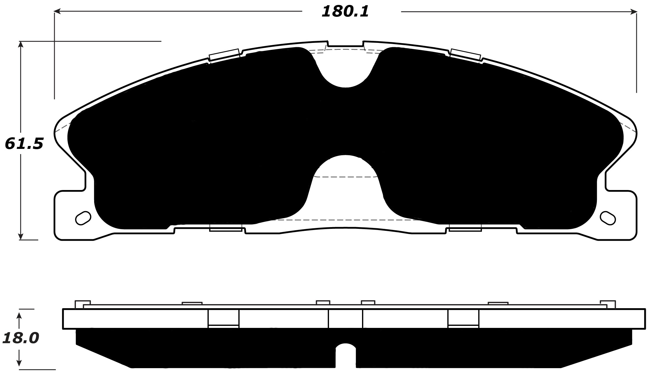 Porterfield Brake Pads for 2015 LINCOLN MKT HD Calipers