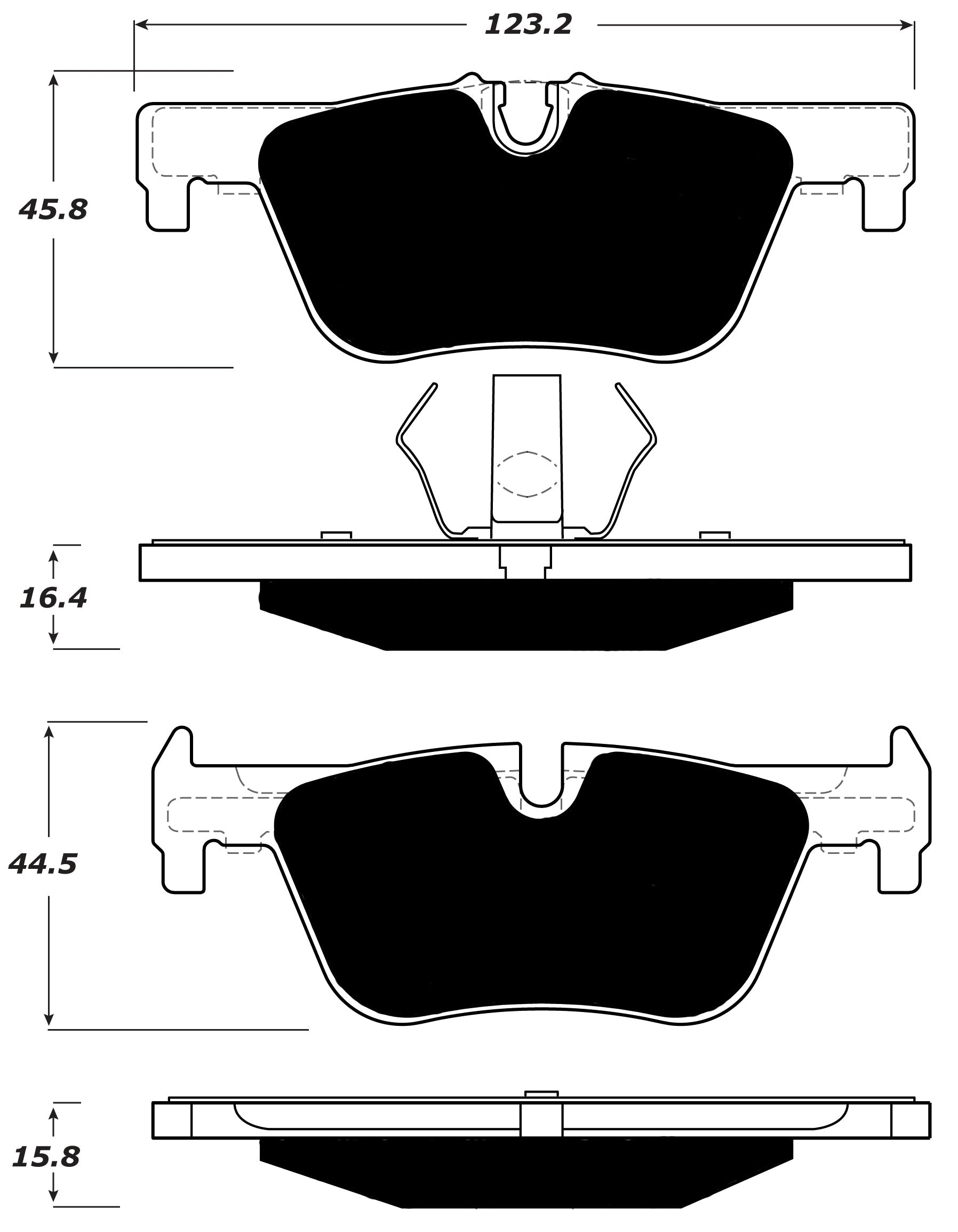 Porterfield Brake Pads for 2016 BMW 320i xDrive -  (Exc M Sport Brakes)