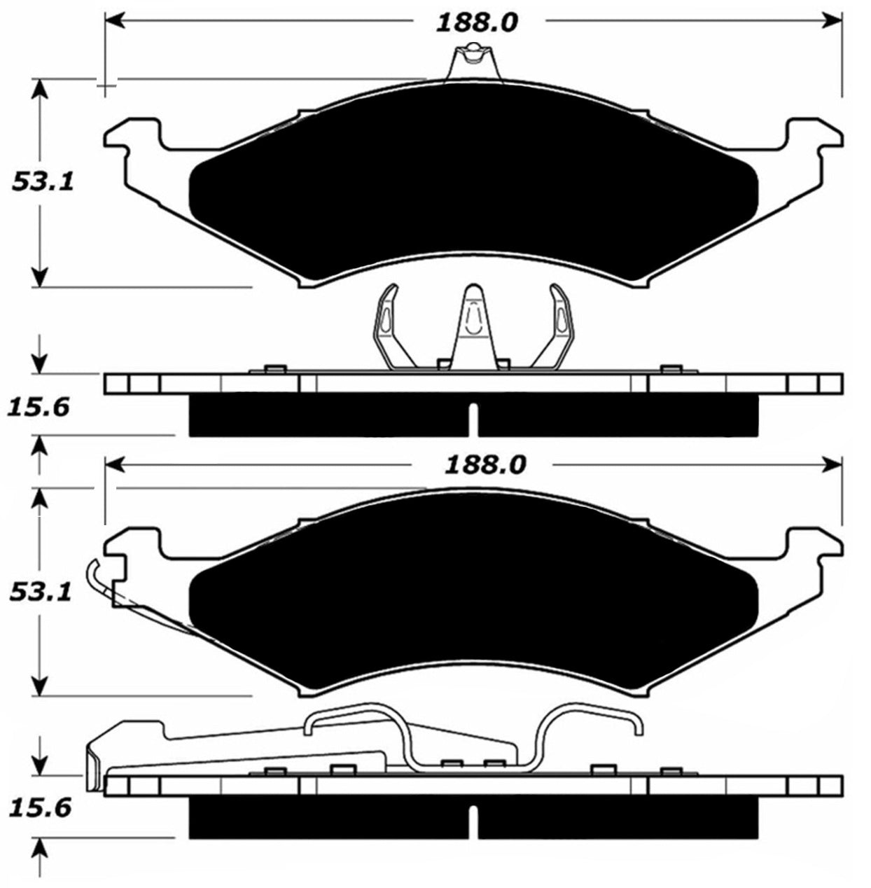 Porterfield Brake Pads for 1990 FORD TAURUS Rear Drum w/Steel Piston