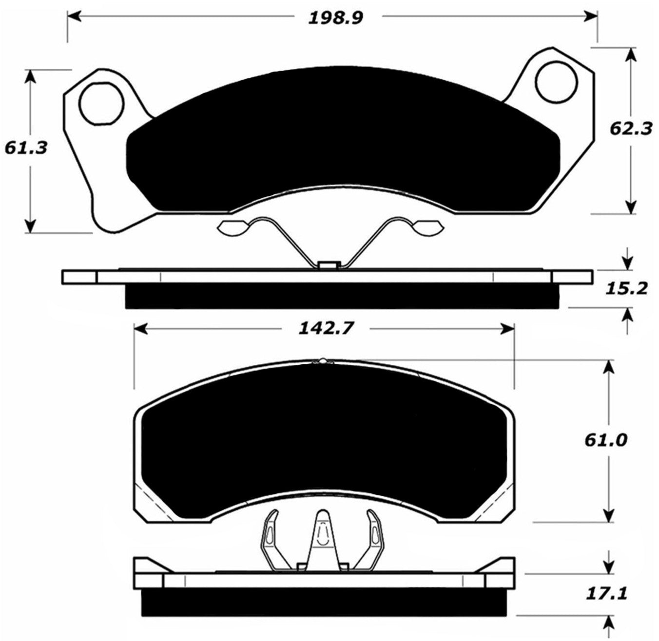 Porterfield Brake Pads for 1991 FORD MUSTANG V8
