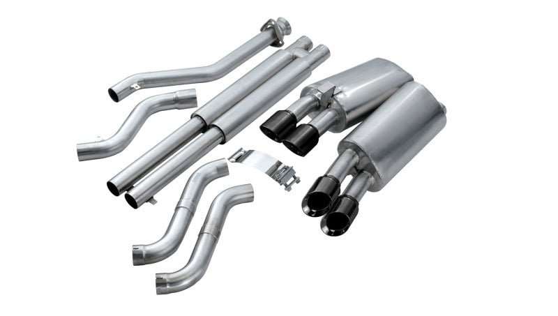 Corsa 92-95 Chevrolet Corvette C4 5.7L V8 LT1 Sport Cat-Back Exhaust w/ Twin 3.5in Black Tips 14116BLK