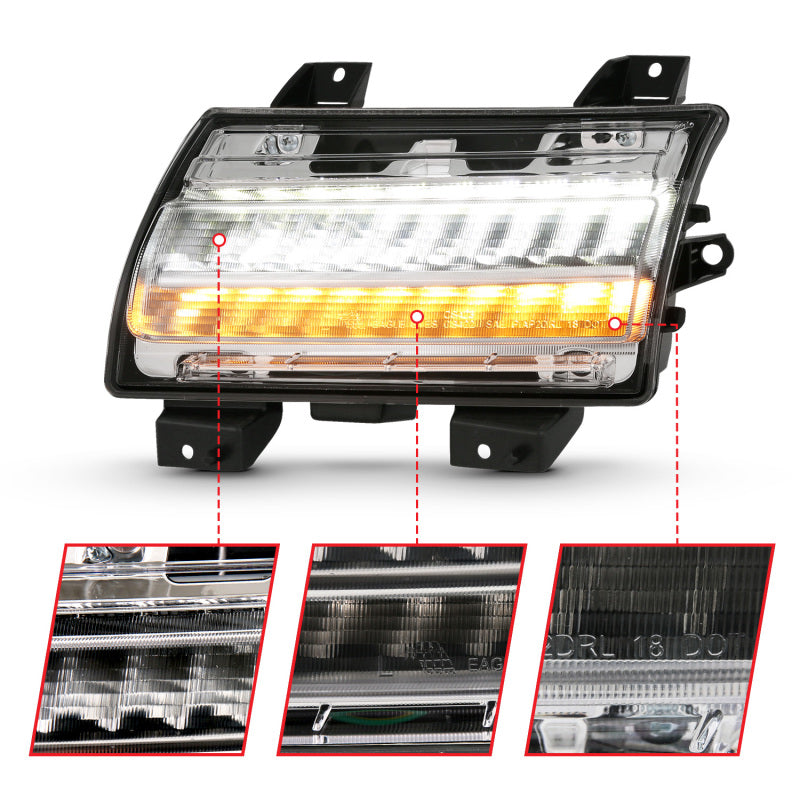 ANZO 18-19 Jeep Wrangler JL Halogen Chrome Clear w/ Sequential Signal 511083