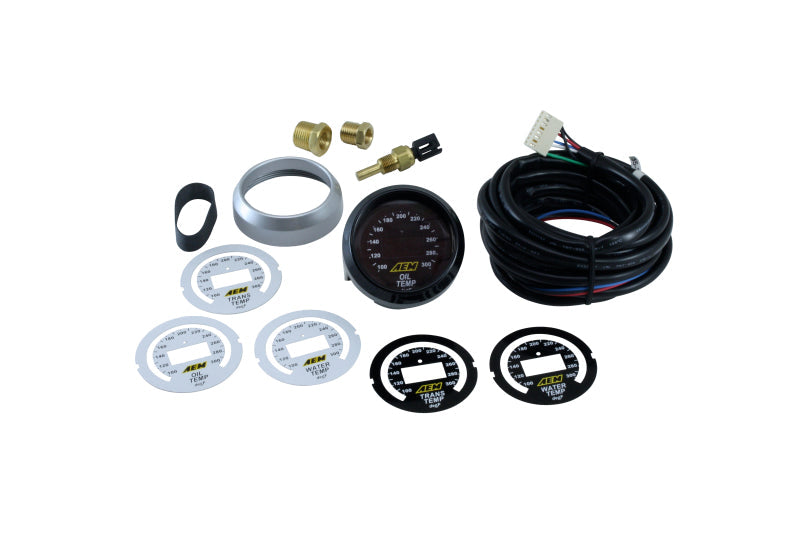 AEM Electronics 52mm Digital Oil Water Temperature Gauge 100-300 F (view 1)