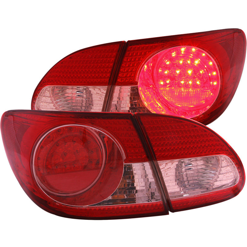 Anzo 2003-2008 Toyota Corolla LED Tail lights Red Clear 4pc (view 1)