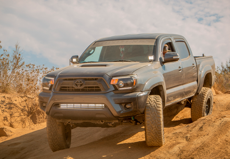 Cali Raised LED Cali Raised 05-15 Toyota Tacoma Low Profile Led Ditch Light Brackets Kit W/Amber Backlight - Tall CR2864