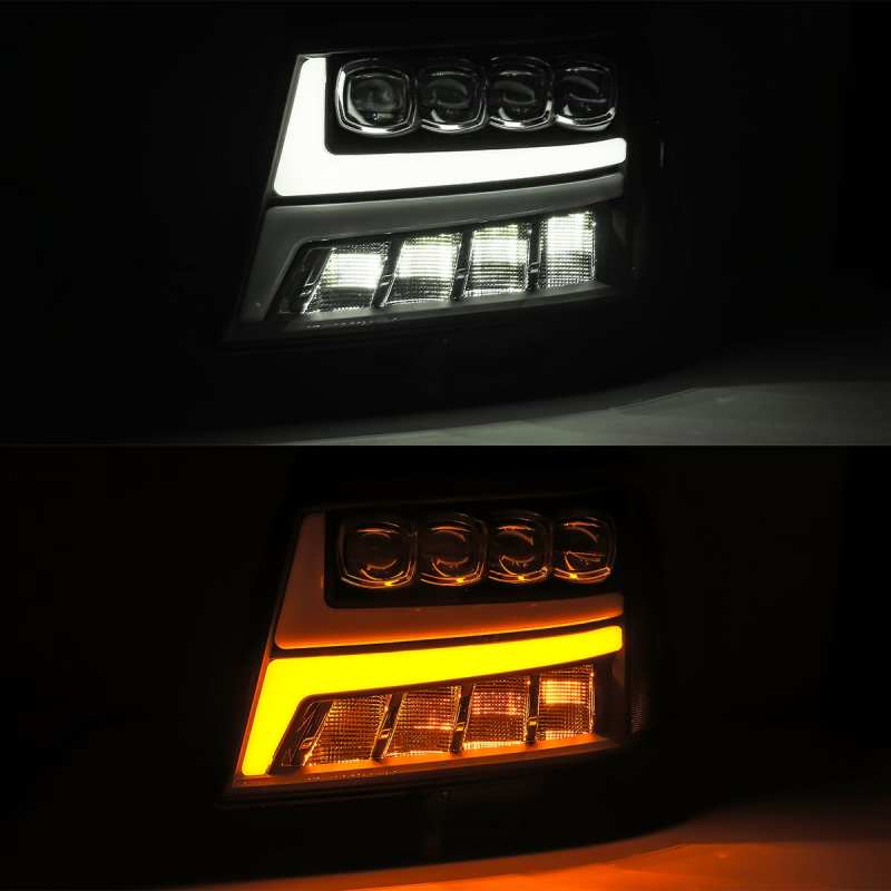AlphaRex 07-13 Chevy AvalancheáNOVA LED Proj Headlights Plank Style Design Chrome w/Activ Light/DRL 880286 *Discontinued