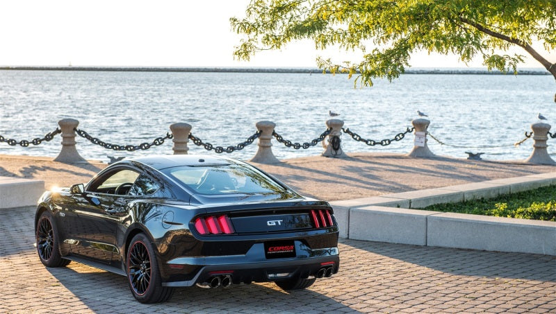 Corsa Performance Cat Back Exhaust Polish Quad Tips for 15-16 Ford Mustang GT 5.0 3in (view 2)