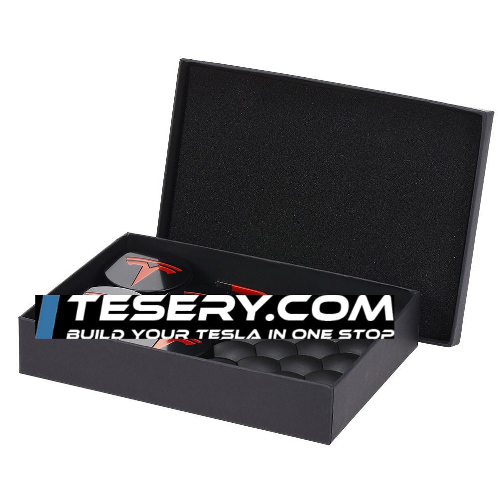 Wheel Center Cap Kit with Puller for Model 3/Y/S/X | 4 Hub Caps + 20 Lug Nut Covers (view 11)