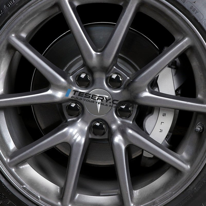 Wheel Center Cap Kit with Puller for Model 3/Y/S/X | 4 Hub Caps + 20 Lug Nut Covers (view 2)